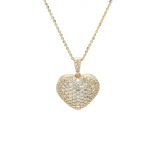 9k gold Heart diamond pendant necklace
