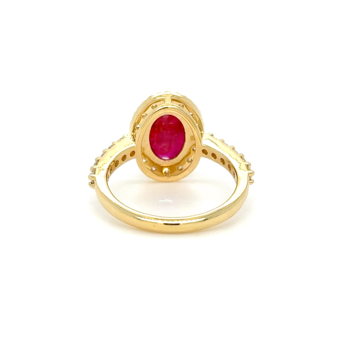 18k gold Oval mixed cut Ruby & diamond ring