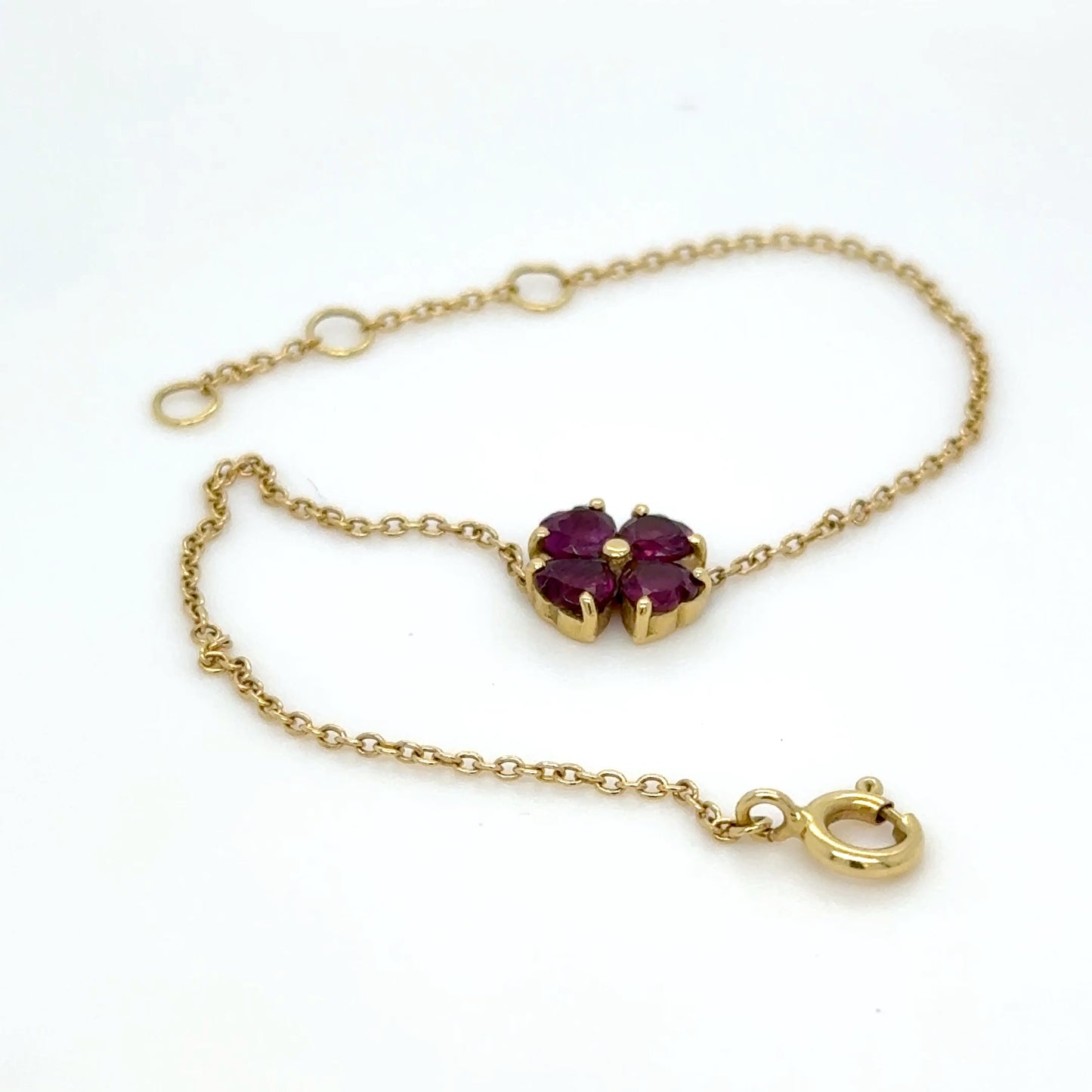 18K Gold flower shape Amethyst Bracelet