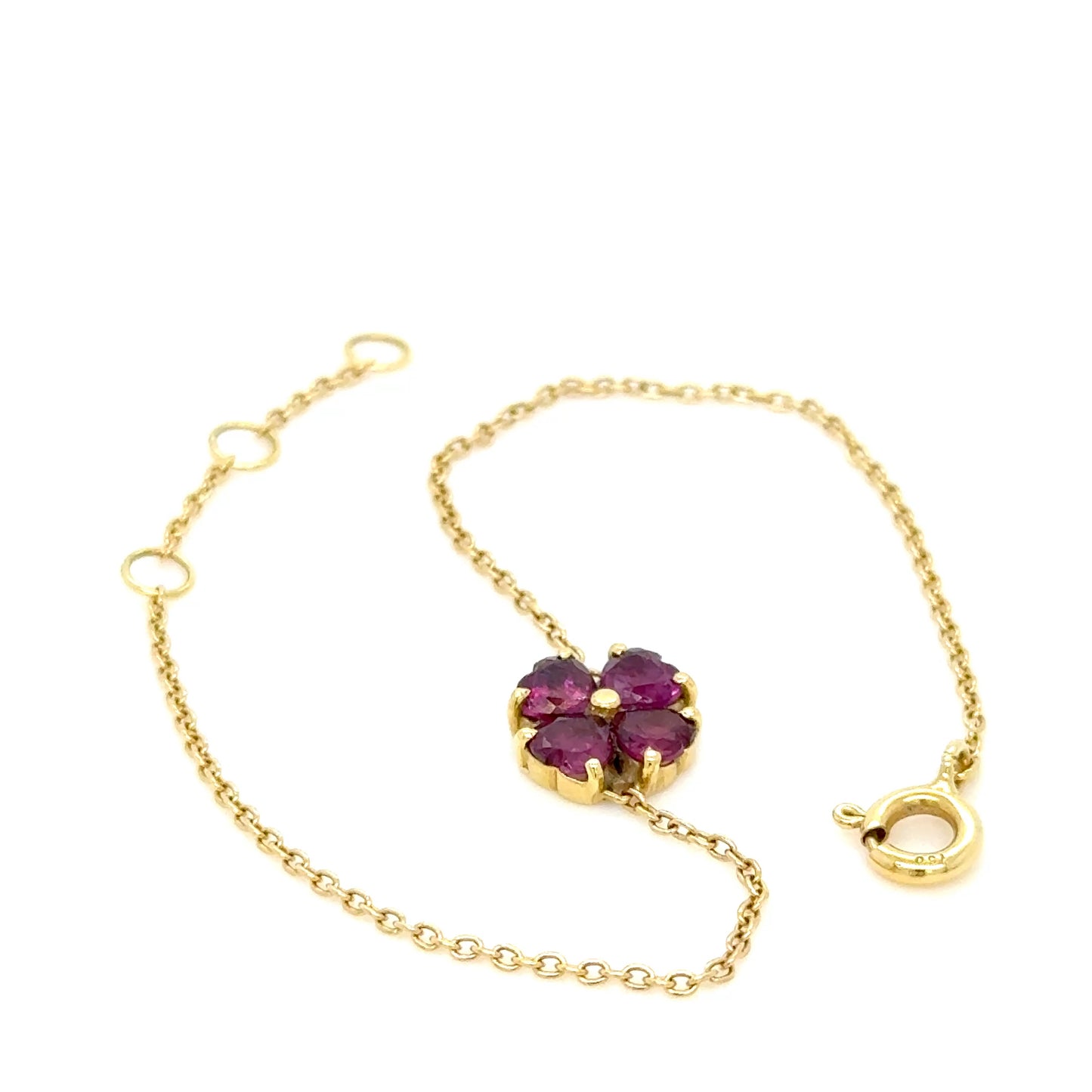 18K Gold flower shape Amethyst Bracelet