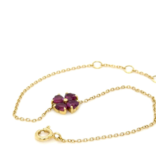 18K Gold flower shape Amethyst Bracelet