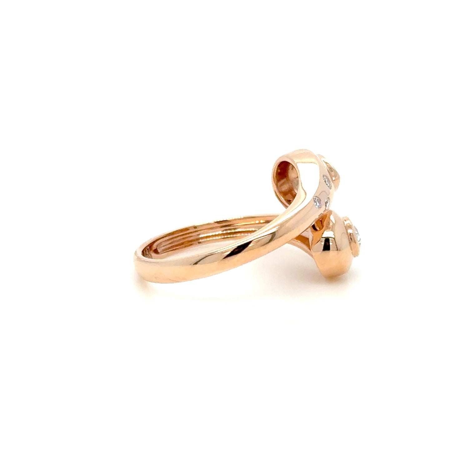 Pear Shaped Diamond Wrap Ring in 18K Rose Gold