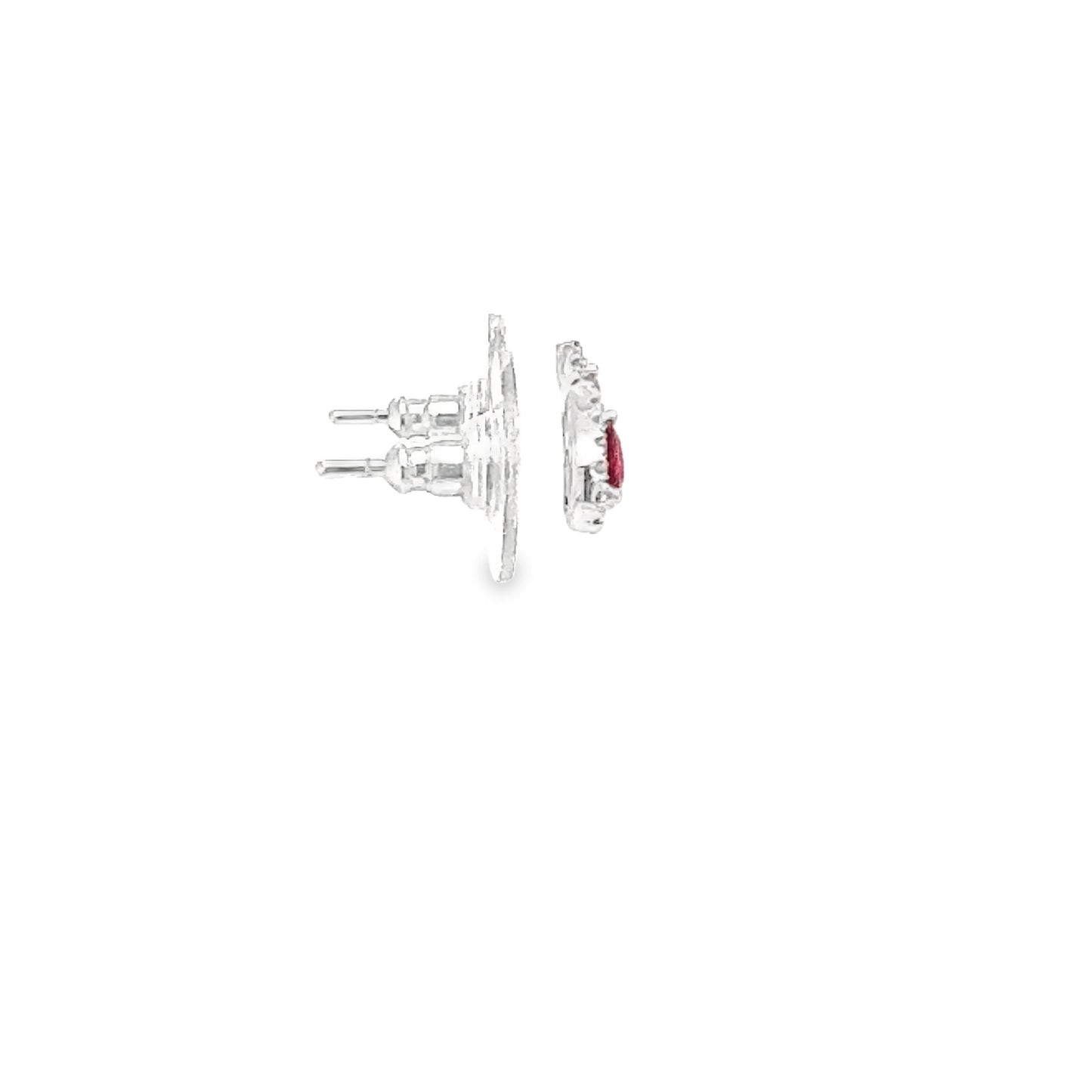 Ruby & diamond studs