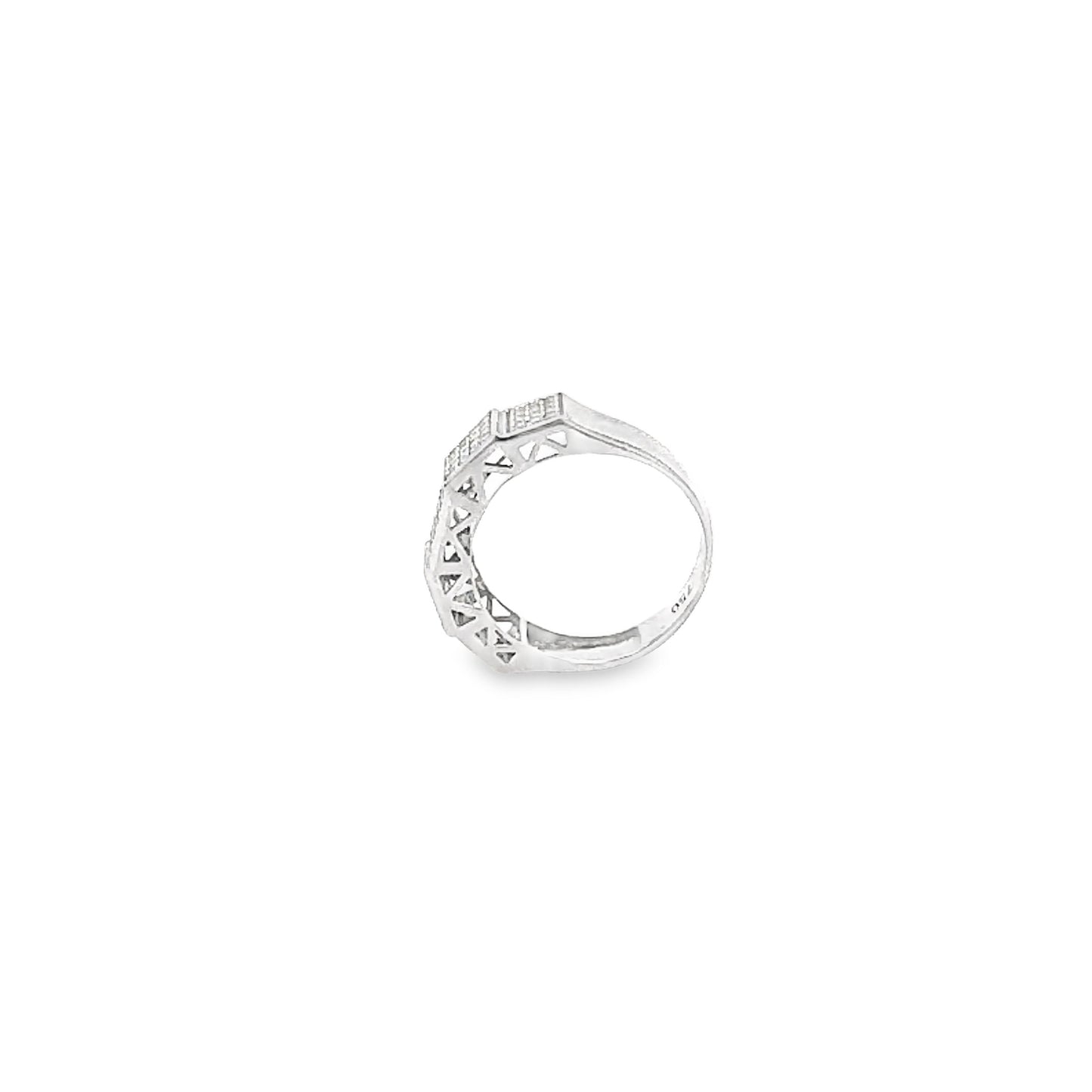 5 face diamond band 18K White Gold Ring
