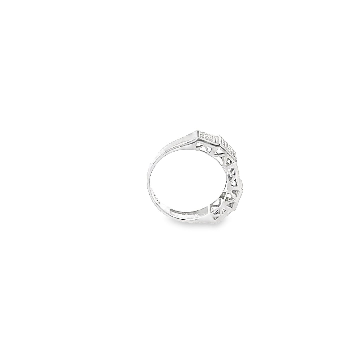 5 face diamond band 18K White Gold Ring