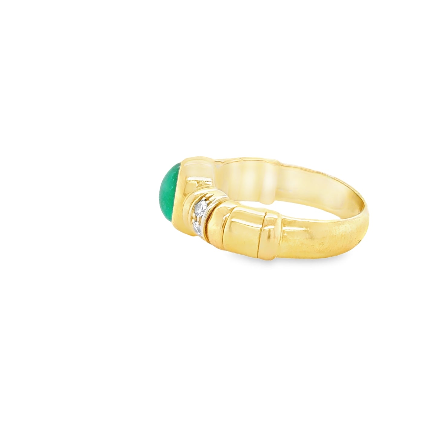 Cabochon Emerald and diamond ring