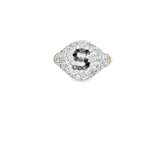 S Black pinky diamond ring