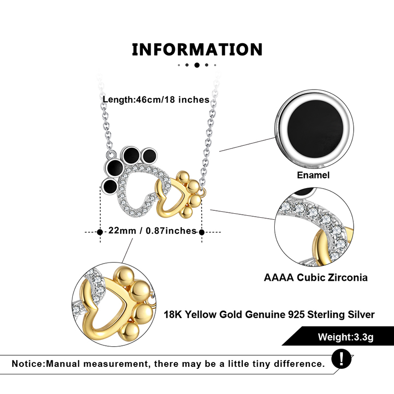 Pet Paws Diamond CZ Silver Pendant