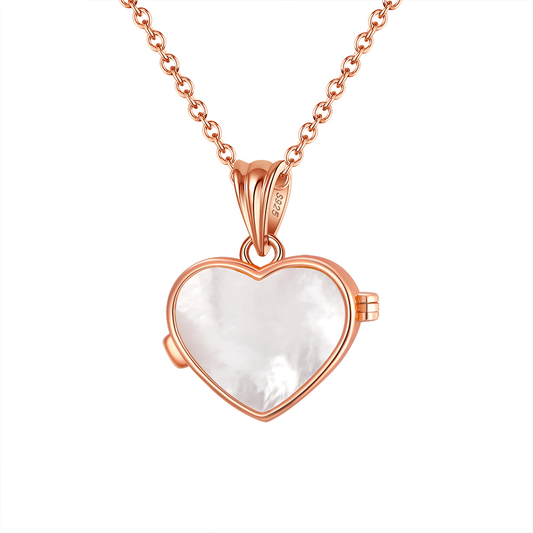 Mother of Pearl Heart Silver Pendant