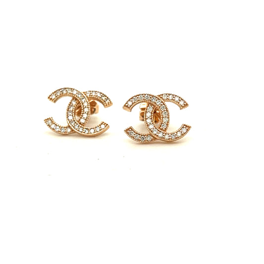 Rose gold & Diamond Earrings