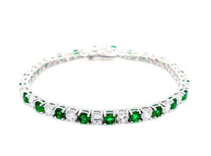 White & Green 4mm Tennis Bracelet