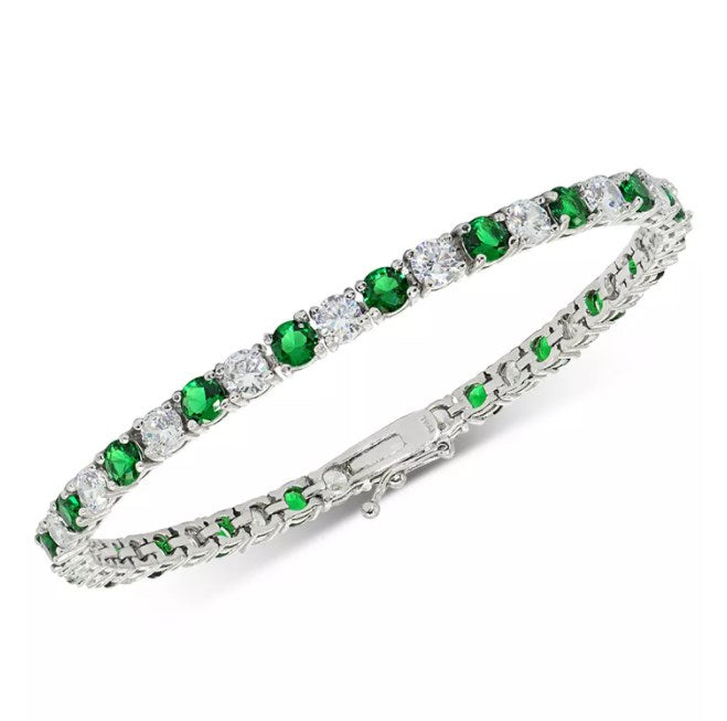 White & Green 4mm Tennis Bracelet