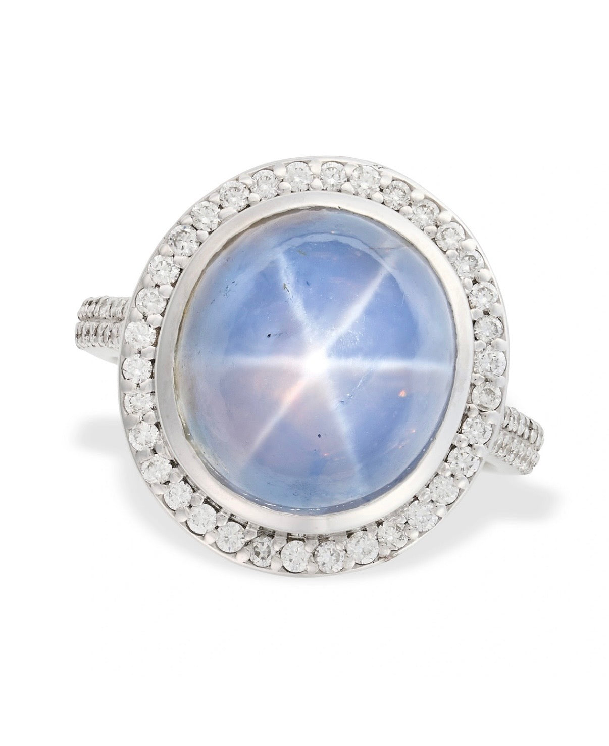 17.14ct Natural Unheated Ceylon Star Sapphire & Diamond Ring