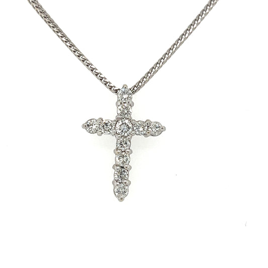 Round Diamond Cross Necklace