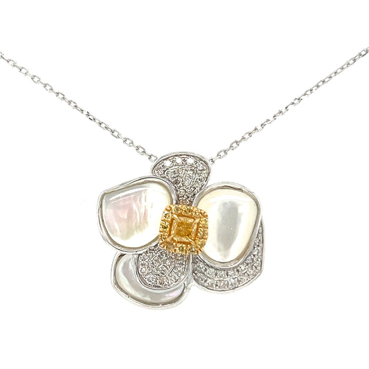 Yellow Diamond flower necklace