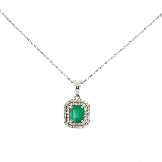 Colombian Emerald diamond pendent