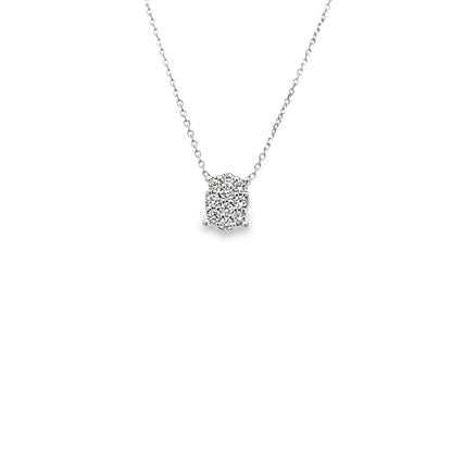 Oval Diamond Pendant in 18k White Gold