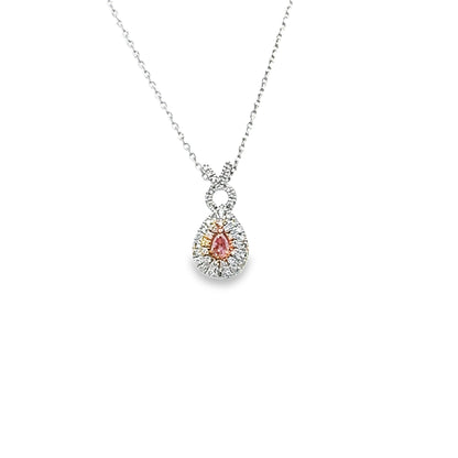 Pink diamond teardrop necklace