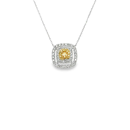 Yellow diamond square shape pendant