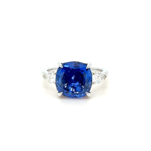 6.98ct GIA-Certified Unheated Ceylon Sapphire & Diamond Ring