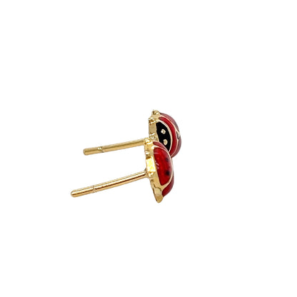 LadyBug Earrings 9K gold