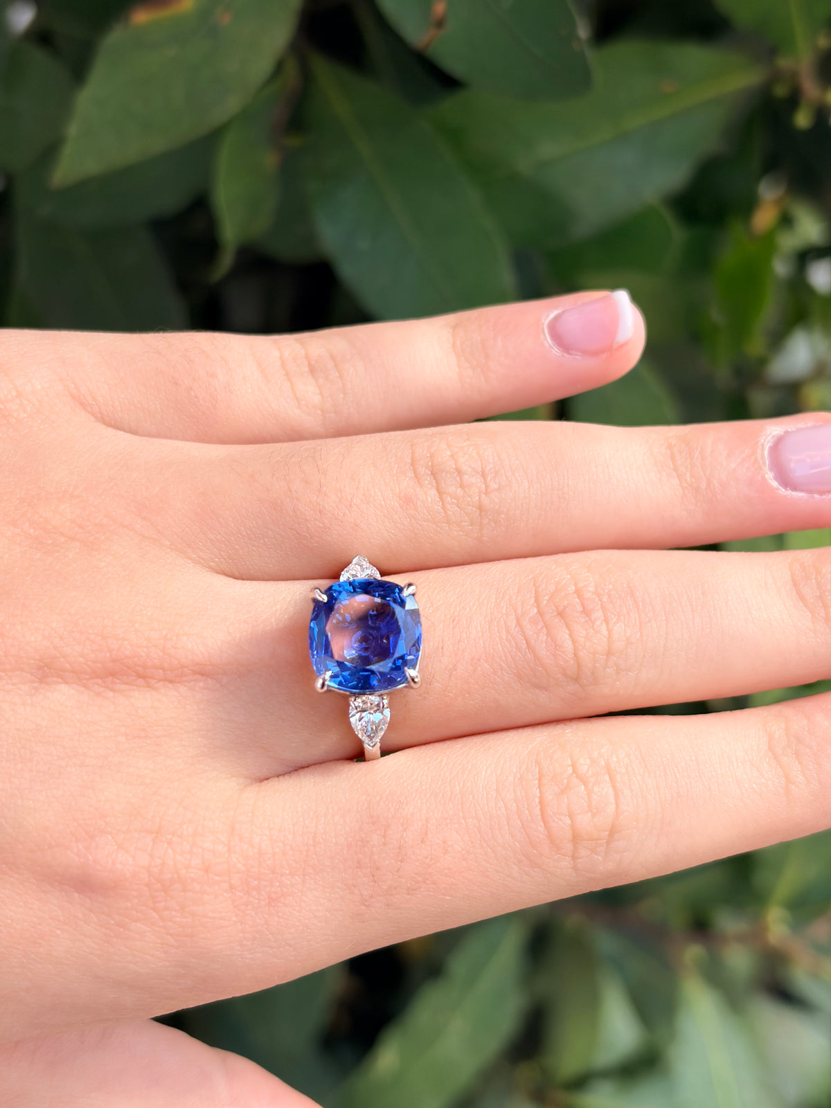 6.98ct GIA-Certified Unheated Ceylon Sapphire & Diamond Ring