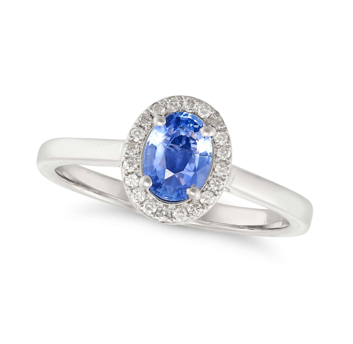 Oval shape Blue Sapphire & Diamond Ring