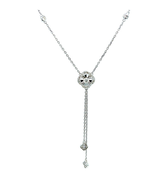 White Gold/Diamond Droop Necklace