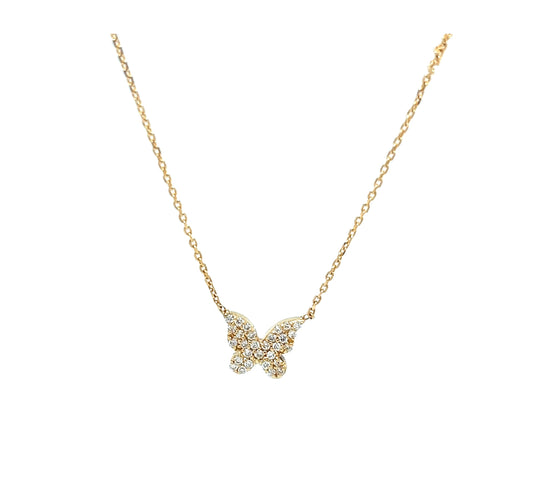 Yellow Diamond Butterfly Necklace