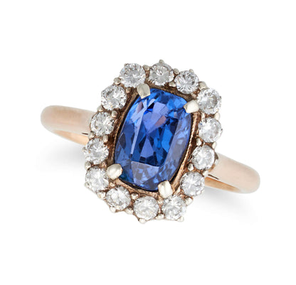 Blue Sapphire Cluster ring