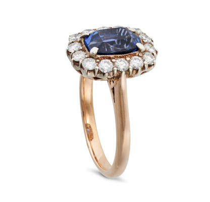 Blue Sapphire Cluster ring