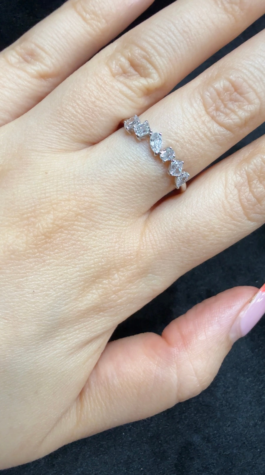 18k gold mix cut diamond ring