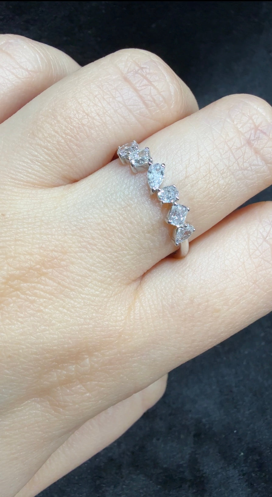18k gold mix cut diamond ring