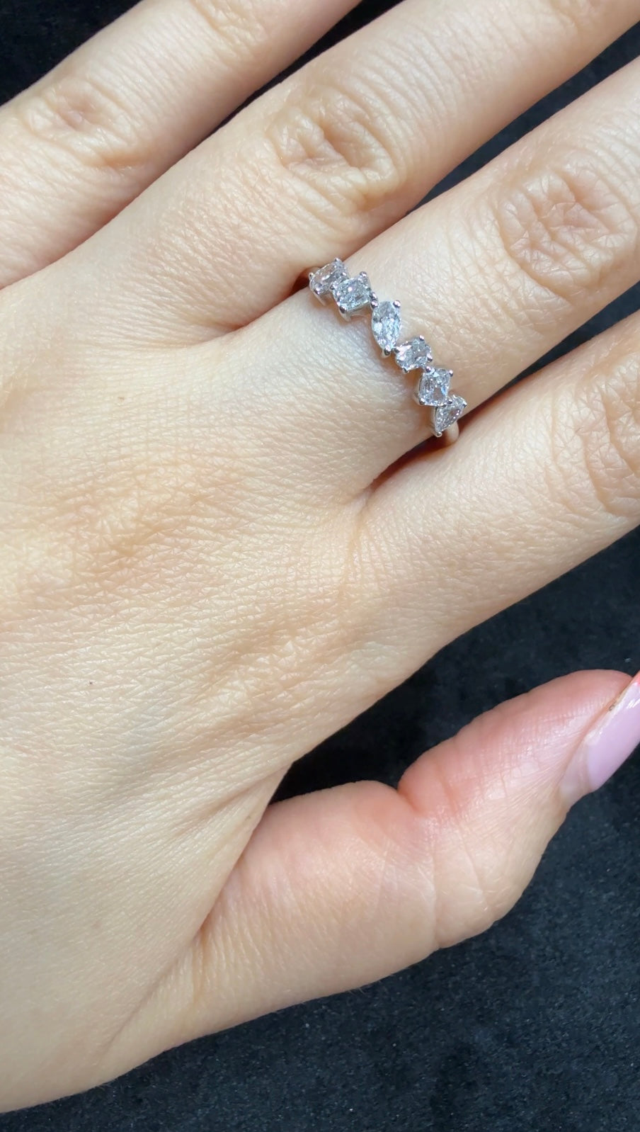 18k gold mix cut diamond ring