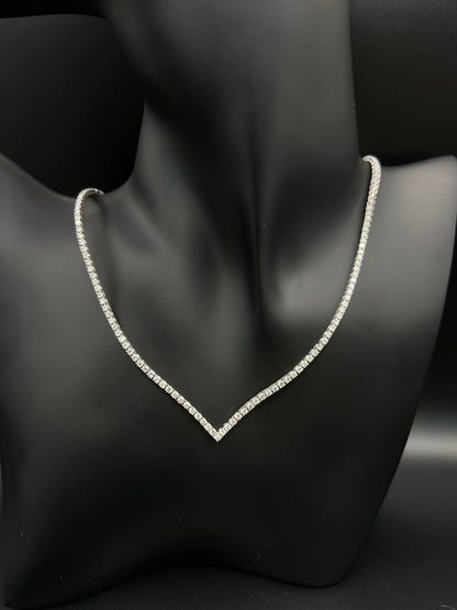 6.06 carat V Shape tennis Necklace