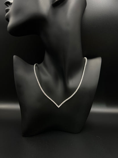 6.06 carat V Shape tennis Necklace