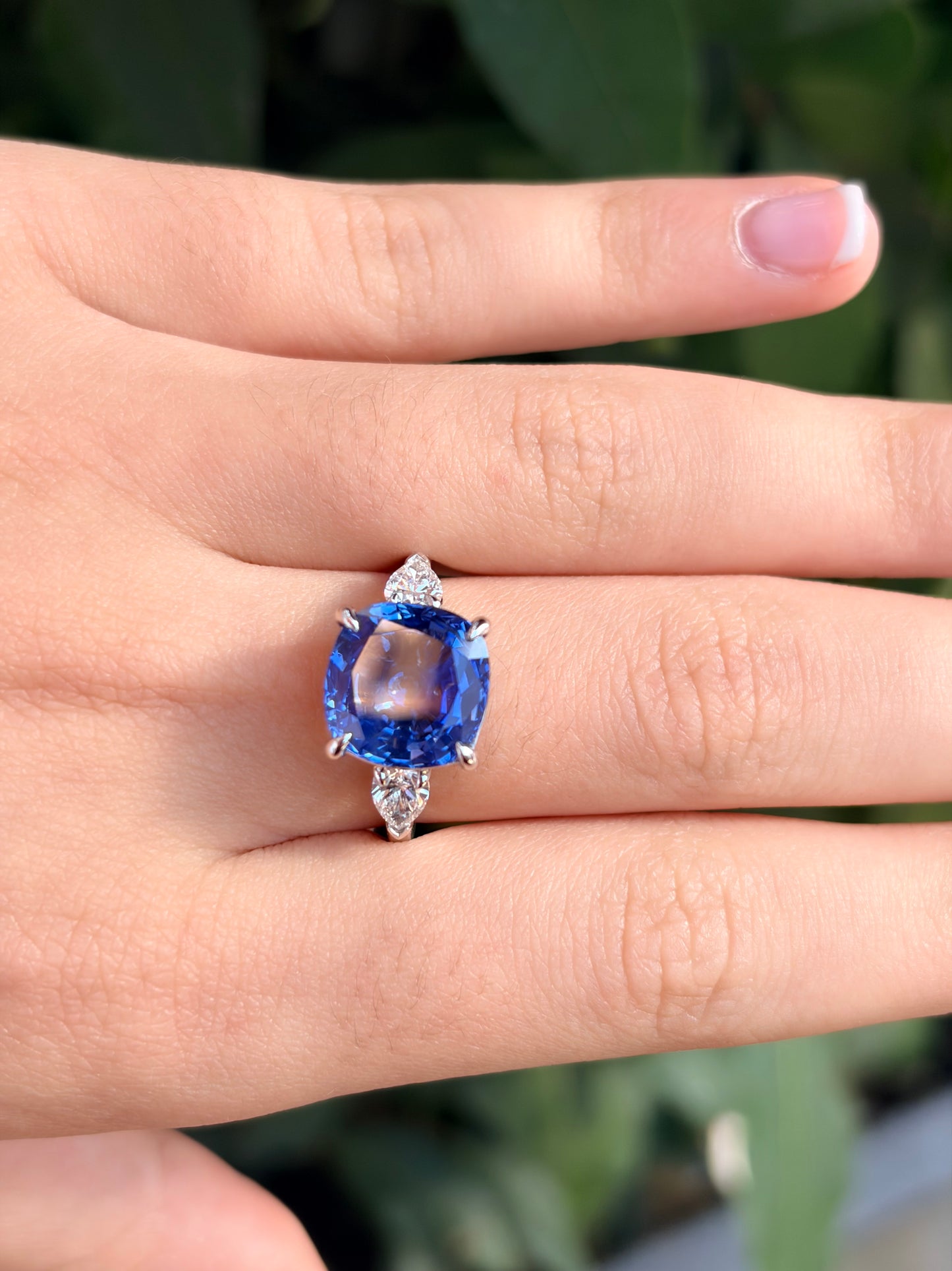 6.98ct GIA-Certified Unheated Ceylon Sapphire & Diamond Ring