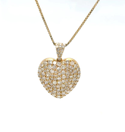Heart shaped diamond cluster necklace/Pendant