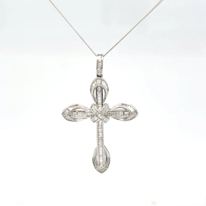 Baguette cross pendant