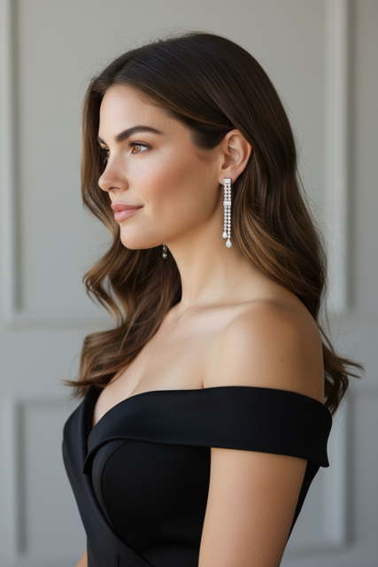 Two-Row Diamond Drop Earrings in 18K White Gold