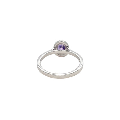 18k gold Oval purple sapphire & diamond ring