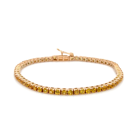 Yellow sapphire gold tennis bracelet