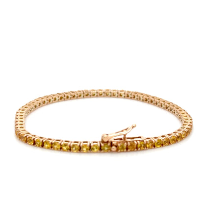 Yellow sapphire gold tennis bracelet