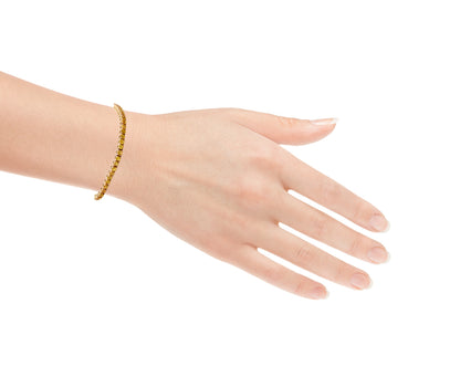 Yellow sapphire gold tennis bracelet