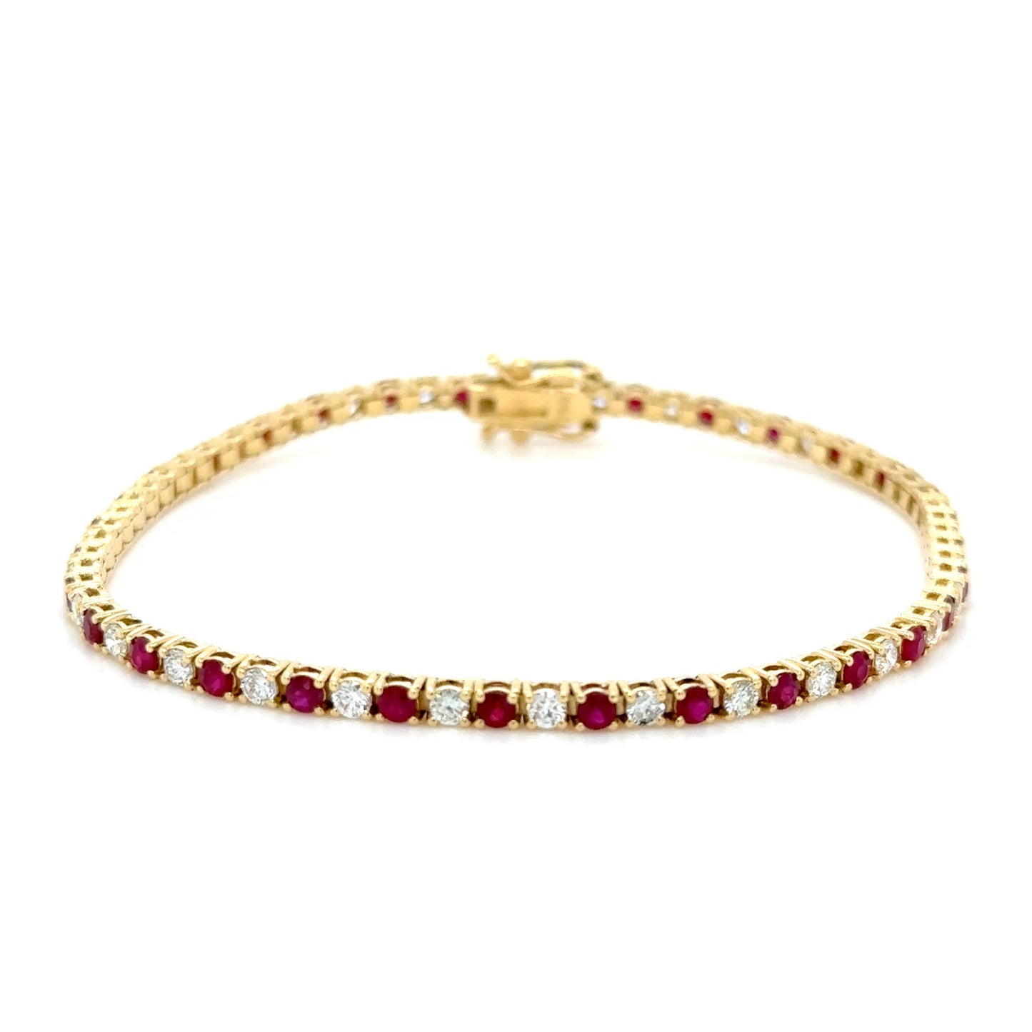 4 carat Ruby & diamond tennis bracelet