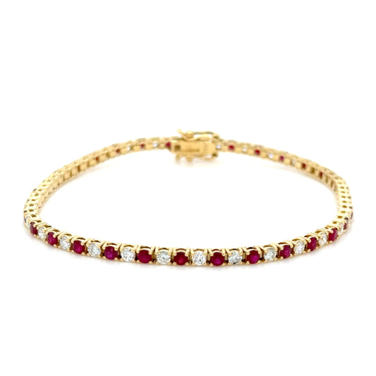 4 carat Ruby & diamond tennis bracelet