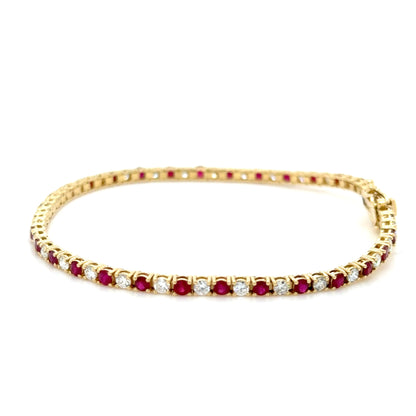 4 carat Ruby & diamond tennis bracelet