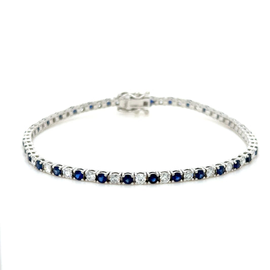 4 carat Sapphire & diamond tennis bracelet