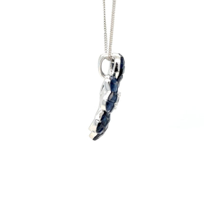 18k gold Invisible set Sapphire flower pendant necklace