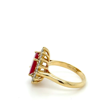 18k gold burma ruby ring